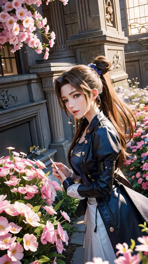 popular games「final fantasy vii」characters、the beautiful leading lady aerith gainsborough is particularly graceful in some breat...