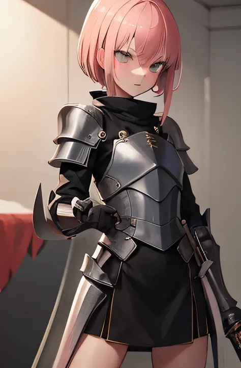 shota,light pink hair,short hair,short,Iron Armor,sword,1 person