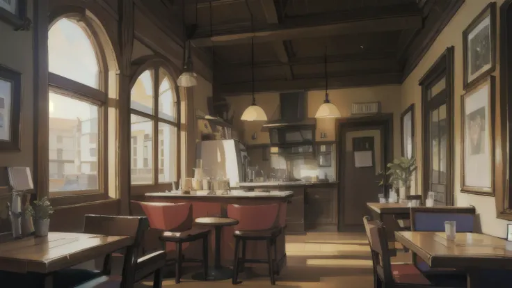 ((best quality)), ((masterpiece)), (detailed), Nice atmosphere cafe