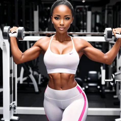 Beautiful fitness gym instructor training