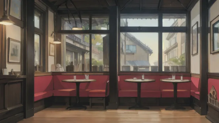 ((best quality)), ((masterpiece)), (detailed), nice atmosphere cafe