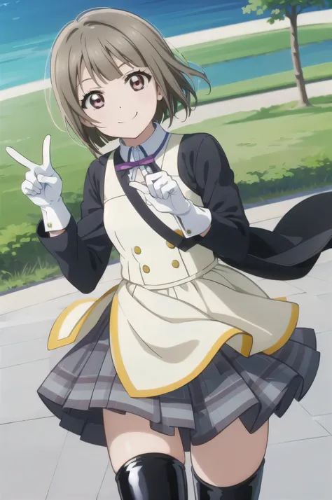 (highest quality, masterpiece:1.2), One girl, alone, cute, View Viewer, , Cowboy Shot
,nakasu kasumi, nijigasaki academy ,smile bad,smile worst,smile evil,evil smile,,shaded face,short hair,two hands,two legs,latex,latex finger,elbow gloves,thighhigh boots...