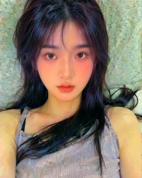 Araped Asian woman with long black hair lying on bed, Heonhwa Choi, Best Face, Jinyoung Canella, Jaeyeon Nam, Dom Yunju, Jenny Blackpink, jimin park, Lee, Ji - Eun, Lee, Ji - Eun, Cute and lovely Korean face, She has black hair with bangs., Larisa Manoval,...