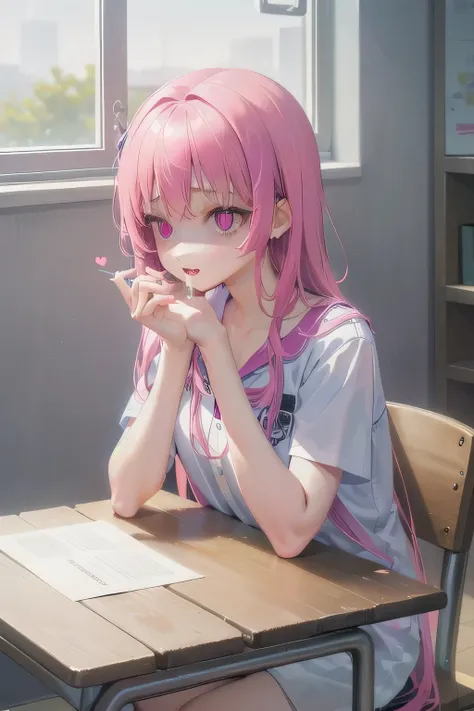 (Tabletop:1.0), (highest quality:1.4), (High resolution:1.2), From the side,Sharp contours,  boyish, highest quality, masterpiece,Glasses,Voice of the Heart,yandere,Browsing Caution,classroom,nude,facial,Excessive ,Chest to chest,Upper Body,Ecstasy,saliva,...