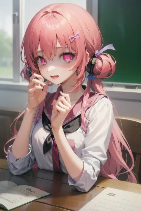 (Tabletop:1.0), (highest quality:1.4), (High resolution:1.2), From the side,Sharp contours,  boyish, highest quality, masterpiece,Glasses,Voice of the Heart,yandere,Browsing Caution,classroom,nude,facial,Excessive ,Chest to chest,Upper Body,Ecstasy,saliva,...