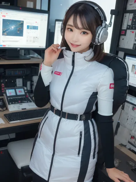masterpiece, highest quality, Very detailed, 8K Portrait,Japanese Android Girl,plump , Control panel,Robotic arms and legs, Blunt bangs,,break (Metallic Gray, Metallic luster, Mirror finish, Astro Best):5,headphone:5,break (Black sleeves):100,Smart Watches...