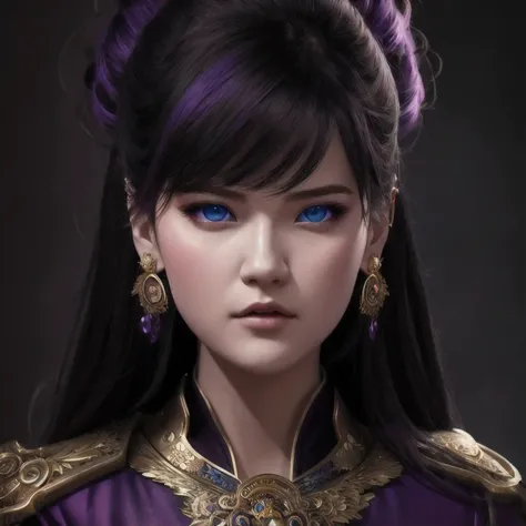 there is a 18 years old in a purple dress holding a dragon, wlop and ross tran, ross tran 8 k, fantasy art style, chengwei pan on artstation, a beautiful fantasy empress, ross tran and wlop, ruan jia and artgerm, the dragon girl portrait, ig model | artger...