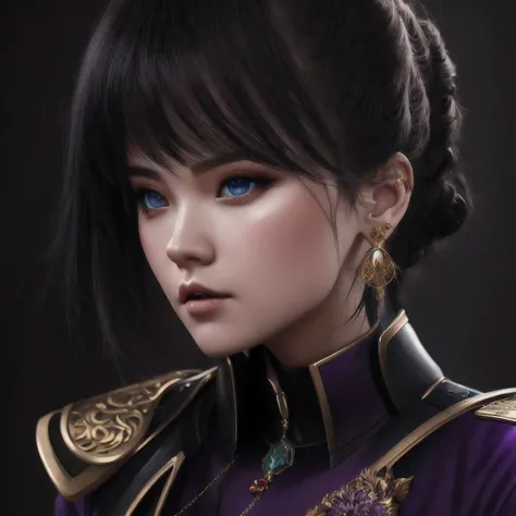 there is a 18 years old in a purple dress holding a dragon, wlop and ross tran, ross tran 8 k, fantasy art style, chengwei pan on artstation, a beautiful fantasy empress, ross tran and wlop, ruan jia and artgerm, the dragon girl portrait, ig model | artger...