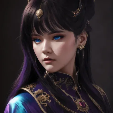 there is a 18 years old in a purple dress holding a dragon, wlop and ross tran, ross tran 8 k, fantasy art style, chengwei pan o...