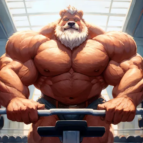 huge muscular old bear