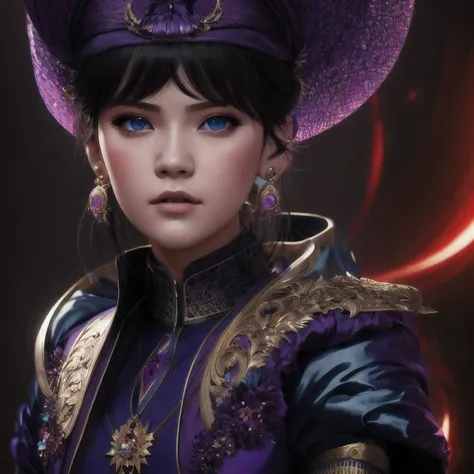 there is a 18 years old in a purple dress holding a dragon, wlop and ross tran, ross tran 8 k, fantasy art style, chengwei pan on artstation, a beautiful fantasy empress, ross tran and wlop, ruan jia and artgerm, the dragon girl portrait, ig model | artger...