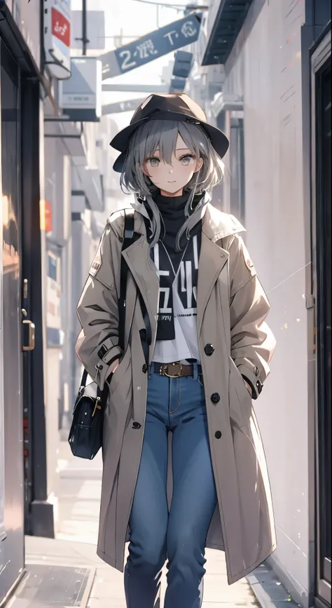 jeans，Gray Eyes，contrail，coat