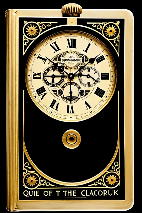 I want the cover of a book that has the title "The clockwork of time" que se trate de los viajes en el tiempo 