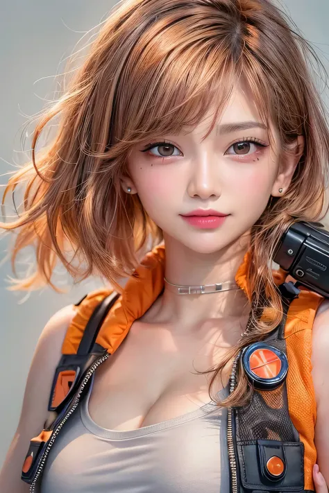 masterpiece, 1 Beautiful girl, Fine grain, highest quality, Ultra High resolution, (reality: 1.4), Cinema Lighting, Beautiful Skin, (Ultra-realistic), (High resolution), (8k), (Very detailed), ( Best illustrations), Pouting slightly,  (Crystal colorful lig...