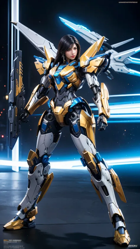 Super detailed, advanced details, high quality, high quality, High resolution, 1080p, hard disk,(pharah),(fareeha・amari),(Mecha Queen),beautiful cyborg woman,Mecha cyborg girl,battle mode,Mecha body girl,she is wearing futuristic pharah mecha,A powerful cy...
