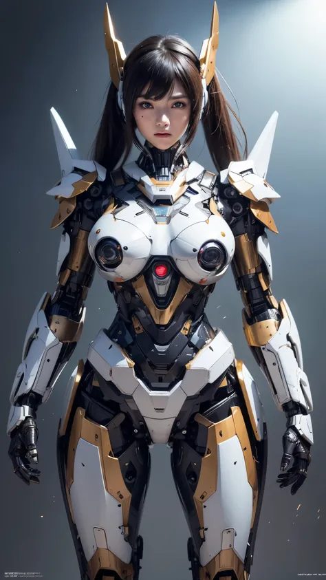 Textured skin, Super Detail, high details, High quality, Best Quality, hight resolution, 1080p, hard disk, Beautiful,(Super Heroine),Oppai Missile,beautiful cyborg woman,Mecha Cyborg Girl,Battle Mode,Girl with a Mecha Body,She wears a battle cyborg mech wi...