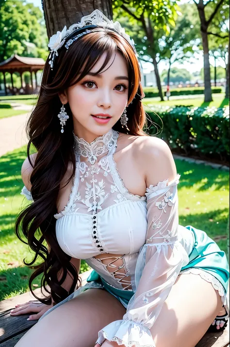 (nsfw), sexy stylish Thai model, only 1 female, ((doll-like appearance)), short Auburn stylish hair, ((shiny Victorian-Style boots)), (big smile), ultra detailed eyes, vivid eye makeup, lipgloss, long lashes, defined eyebrows, ((sexy Paradise Kiss cosplay)...