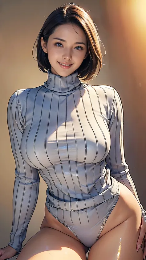 (1 girl:1.5),(50 years old:1.5),(detailed body:1.4),(beautiful skin:1.4),(japanese:1.5),((turtleneck sweater that fits the body:...