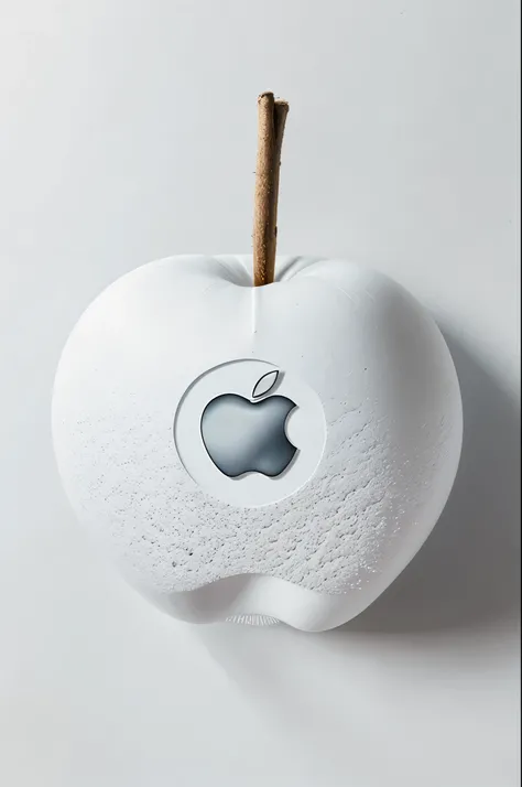 /I white tree, apple logo, black background