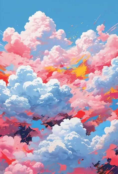 Graffiti, scribble, Comics by Petra Cortright, best quality, masterpiece, fluffy clouds artwork, Representative work, official art, Professional, Ultra intricate detailed, 8k, fluffy clouds art, colourful background 