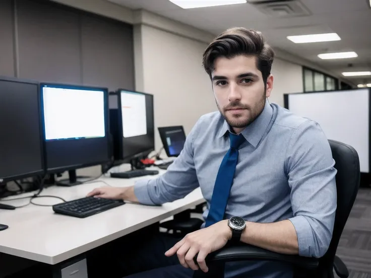8k uhd, dslr, high quality , RAW photo, Amateur Photography , Handsome men ,office
