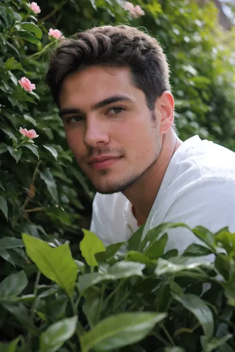 portrait handsome men ,garden