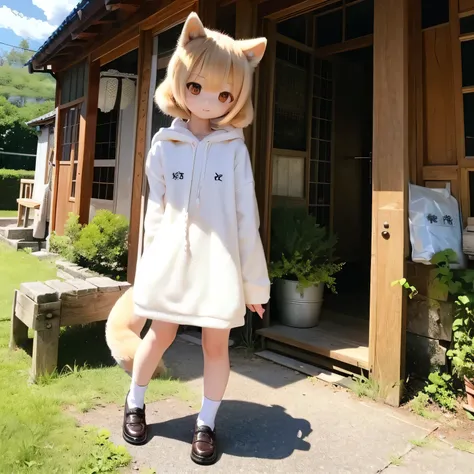 Shiba Inu girl rural scenery