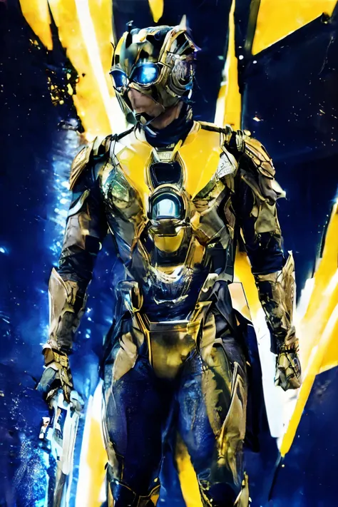 Personagem, cobra oxyuranus, taipan do interior, superhero, olhando para o horizonte, arsenal futurista de guerra, deep down it is the basis of the agency, use of black and yellow colors, with gradients, military elements and with the rank of captain, iden...