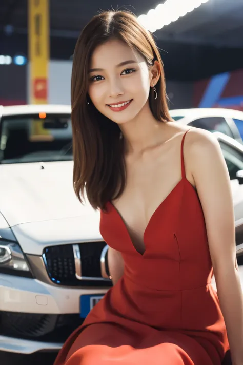 1 girl, (wear a bright red dress:1.2), very beautiful japanese idol portraits, 
(raw photos, highest quality), (realistic, reali...