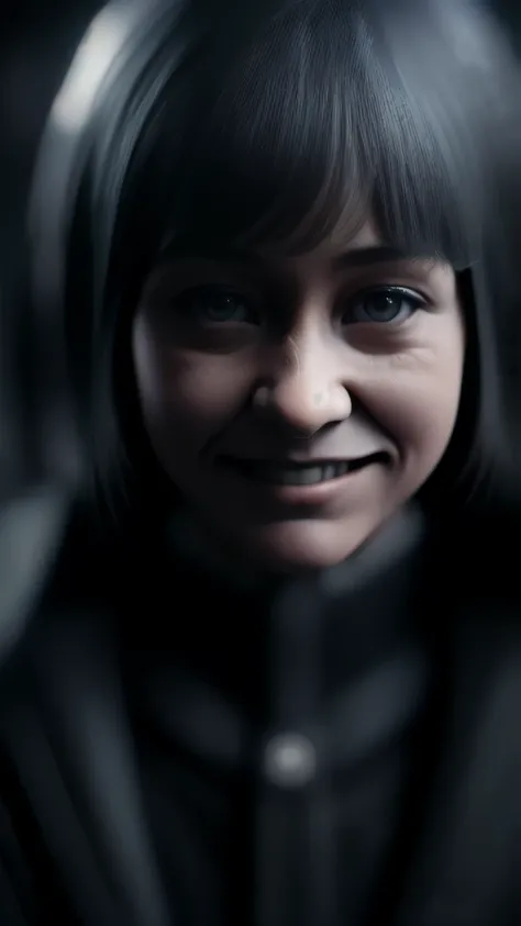 (Front Focus), (In the Dark:1.6), Old face、Ugly、Portrait of a hyperrealist woman, Fantasy art, Photorealistic, Dynamic Lighting, Art Station, Poster, Volumetric lighting, Highly detailed face, 4k yen, Awards, One girl,Japanese,smile, Ugly, overbite,Deep Sh...