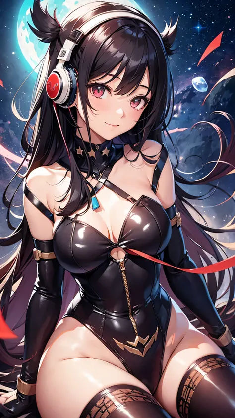 Highest quality、Highest quality、Masterpiece、girl((20-year-old、as soon as、Highest Bust、Medium Bust、Wide open chest、Red glowing eyes、Black Ear、Red Mesh、Disheveled Hair、Loincloth、thin、The best valley、Open chest、hair ornaments、Full body view、NSFW(Completely na...