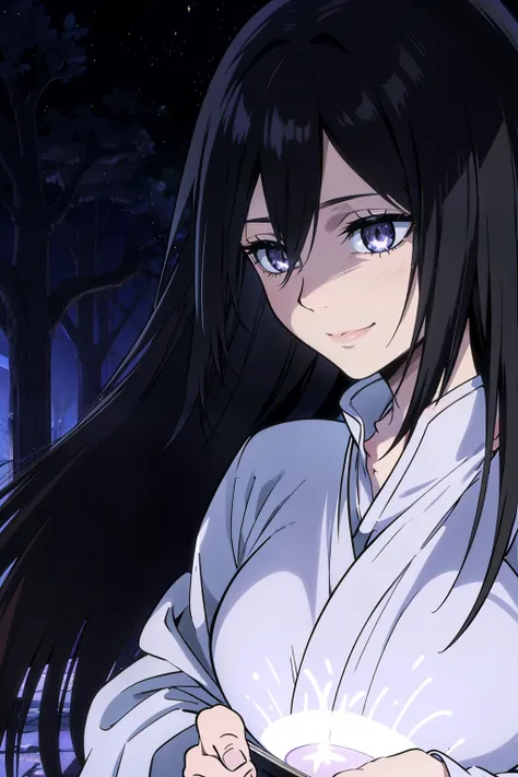 Mahoutsukai Toshoden - Chapter 14 [Pics] - S2.
In a serene, enchanting setting, a young, ethereal woman with a cascade of long, raven-black hair stands before a mystical tree. Her eyes, a captivating shade of violet, sparkle with an inner radiance as she g...