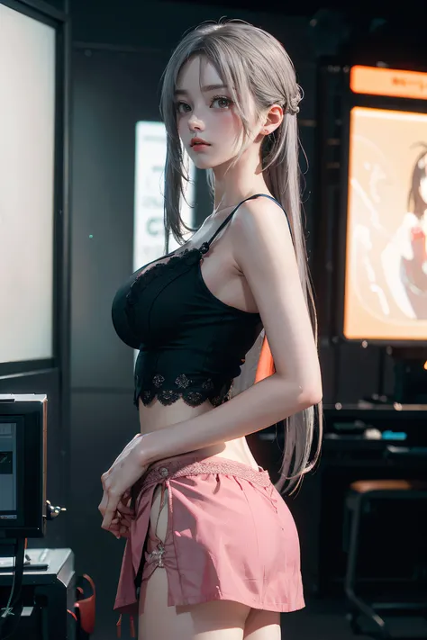 ((NSFW:0.9)))、(highest quality), ((masterpiece), (detailed: 1.4), 3D, Beautiful Cyberpunk Woman, High resolution (High Dynamic Range), Ray Tracing, NVIDIA, Super Resolution, Unreal 5, Scattered beneath the surface, PBR Textures, Post-processing, Anisotropi...