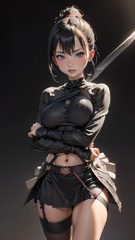 (bold battoujutsu stance:1.2),sweater,pantyhose,(Thin type:1.8),(big breasts),(random hairstyle),(Highest image quality,(8k),ultra-realistic,best quality, high quality, high definition, high quality texture,high detail,beautiful detailed,fine detailed,extr...