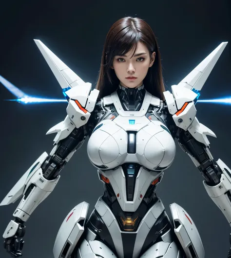 Textured skin, Super Detail, high details, High quality, Best Quality, hight resolution, 1080p, hard disk, Beautiful,(cyborgs),((Missile-shaped boobs)),(Machine gun on the back),beautiful cyborg woman,Mecha Cyborg Girl,Battle Mode,Girl with a Mecha Body,Sh...