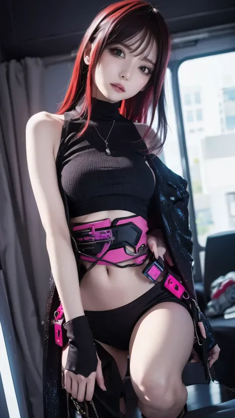 Nino Nakano,manos detalladas,Pose sexy,ropa cyberpunk, futurista