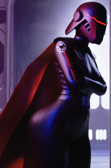 score_9, score_8_up, score_7_up, 3d,
BREAK, second_sister, trilla_suduri, star wars, inquisitor, regular lighting,
Trilla, helmet with red visor, cape, armor,black gloves,tight bodysuit, black cape, black pants, imperial symbol, 2nd sister outfit starwars,...