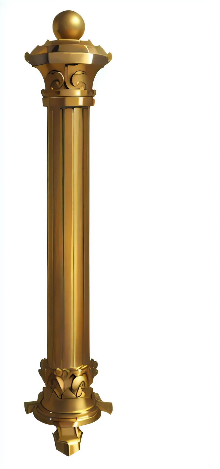 A golden pillar，Nordic style columns，Metal，Texture，European style，Metal Gradient，Metal，Roman Column