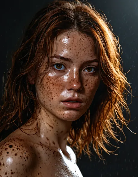 ultra realistic skin texture, portrait of a young spicy woman with medium brown hair and freckles, dramatic lighting, illustration by Greg rutkowski, yoji shinkawa, 4k, digital art, concept art, trending on artstation,  (spicy:1.2) (BEST PHOTO),
(Photograp...