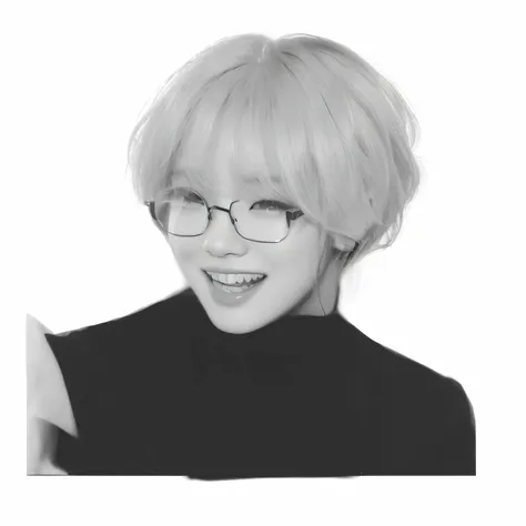 arafed photo of a woman with glasses and a smile, kpop idol portrait, park Jimin, kda, inspirado em Yanjun Cheng, inspirado em jeonseok lee, [ arte digital ]!!, April rendering, Retrato de Jossi do Blackpink, retrato de alta qualidade, inspirado em Kun Can...