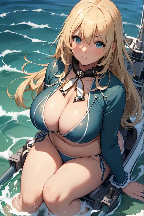 (((masterpiece))),(((High resolution)))、(((8K)))、(((perfect face)))、(((Atago-Kancolle)))、20 years old、(((beautiful face))), ((bikini)),  Plump, top quality eyes, detailed texture, look at the camera, big tits, ((high resolution face))
