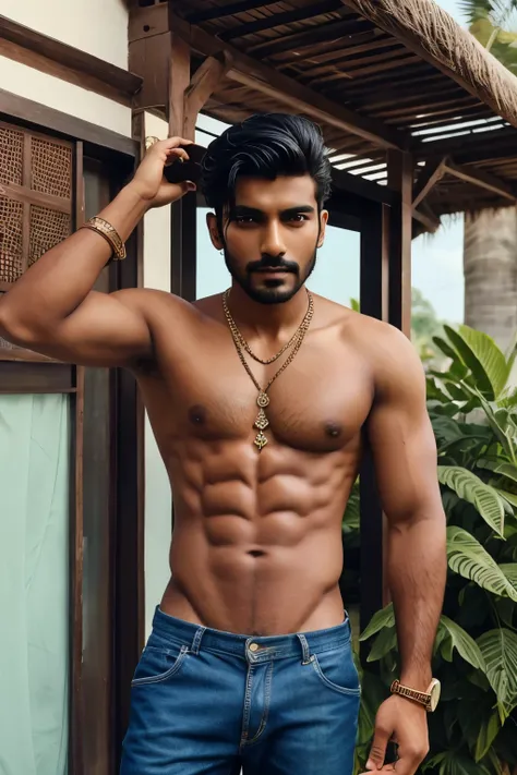 A cool looking Indian handsome boy fair skin posing for a instagram picture