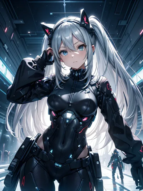 
(Maxima calidad), ((la mejor definicion)) Miku Hatsune antropomorfica, furry art, ojos azul intenso ((la mejor calidad)), recostada sobre su lado izquierdo, pose medio lateral, descalza, patas bien definidas, la mejor calidad, cyberpunk city landscape al ...