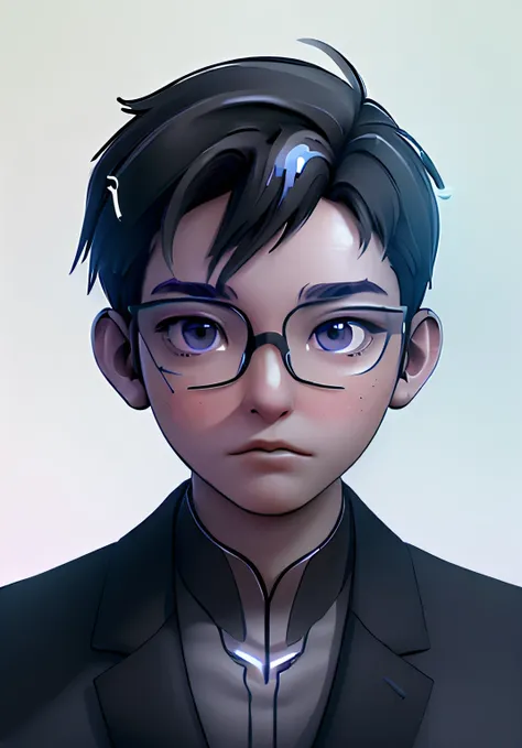 (masterpiece: 1.5), (best quality: 1.5), high resolution, highly detailed, 3dmm, a boy, soloist, speaker, leader, wearing glasse...