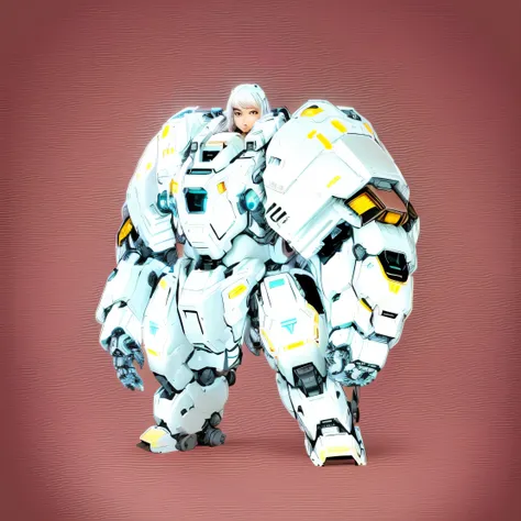 There is a picture of a robot wearing a helmet., ferra white Mechaa, female Mechaa, greek god in Mechaa style, white Mechaa, Mecha shaped like a manatee, white Mecha bot, Mecha, Mecha body, alexandre ferra white Mechaa, big Mechaa, Mecha suit, comic book s...