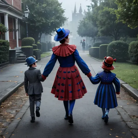 Mary Poppins y Pennywise son criaturas de la misma especie.

They return every 20 years (Pennywise 27, Mary Poppins 25) to regenerate the energy of a new group of children, but they also have a tendency to return to those they met on their last visit (Penn...