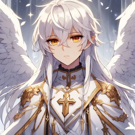 anime,  anime, anjo, anjo wings, anjo wings, anjo wings, anjo wings, anjo wings, anjo knight girl, full - body majestic anjo, divindade de cabelos brancos, arte chave detalhada do anime, anjoic purity, ethereal anime, keqing do impacto genshin, portrait kn...