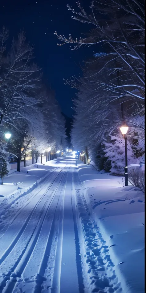 Countryside Snow、night