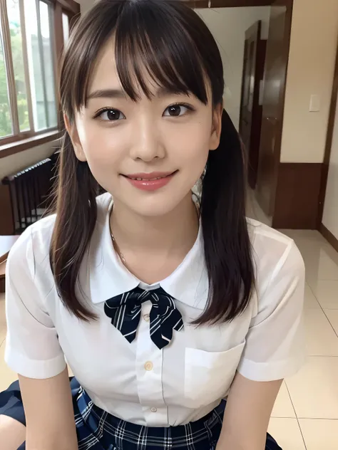 (masterpiece:1.3),(8k, Realistic, RAW Photos, Best image quality: 1.4), , (1 girl,alone), Beautiful Face, (A vivid face、Young Face), (Black-haired, bangs:1.5,Low Twintails:1.2), Beautiful Hairstyles, Realistic eyes:1.2, Beautiful and beautiful eyes, Puffy ...