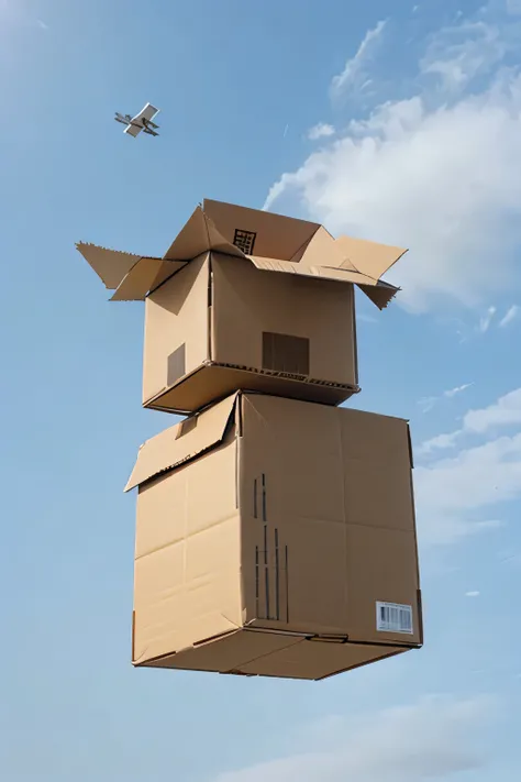 A box flying in the sky